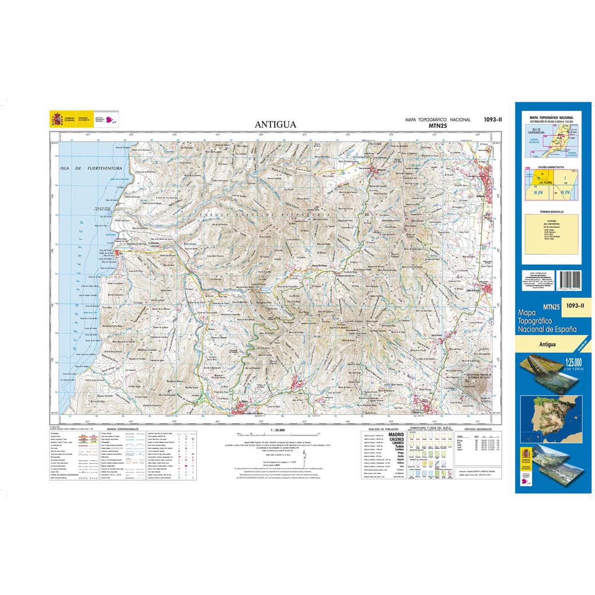 Online bestellen: Topografische kaart 1093-II Antigua (Fuerteventura) | CNIG - Instituto Geográfico Nacional1