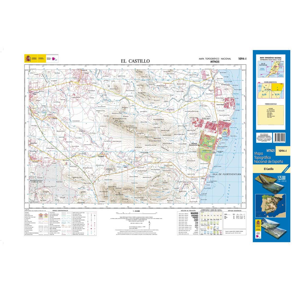 Online bestellen: Topografische kaart 1094-I El Castillo (Fuerteventura) | CNIG - Instituto Geográfico Nacional1