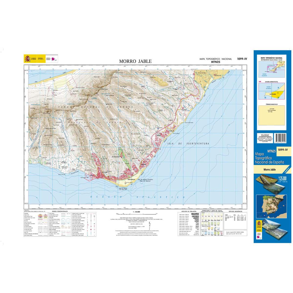 Online bestellen: Topografische kaart 1099-IV Morro Jable (Fuerteventura) | CNIG - Instituto Geográfico Nacional1