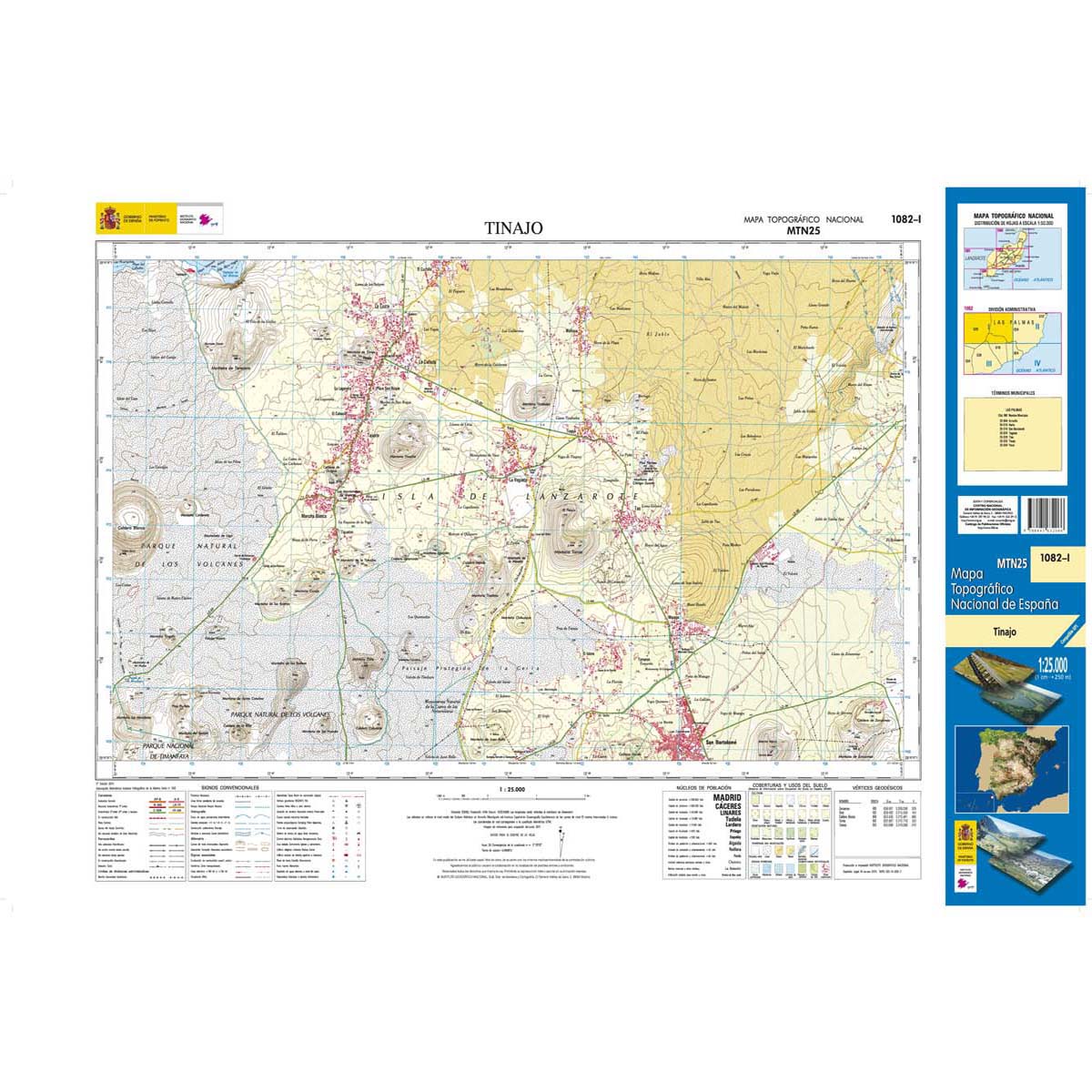 Online bestellen: Topografische kaart 1082-I Tinajo (Lanzarote) | CNIG - Instituto Geográfico Nacional1