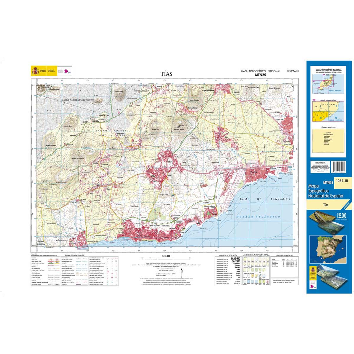 Online bestellen: Topografische kaart 1082-III Tias (Lanzarote) | CNIG - Instituto Geográfico Nacional1