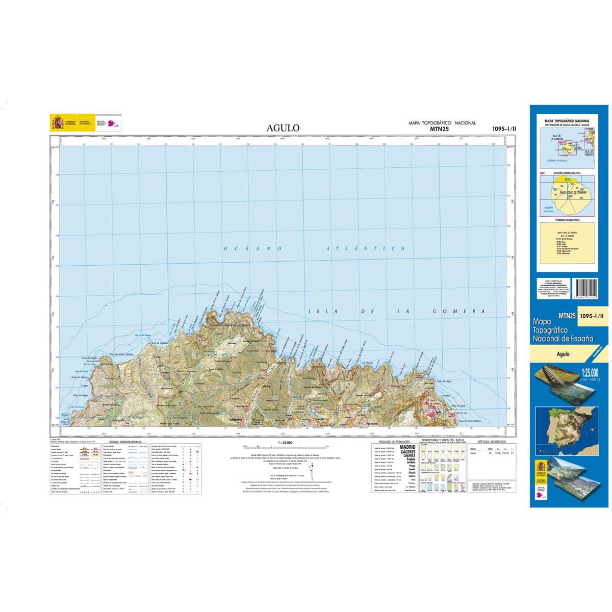 Online bestellen: Topografische kaart 1095-I/II Agulo (La Gomera) | CNIG - Instituto Geográfico Nacional1