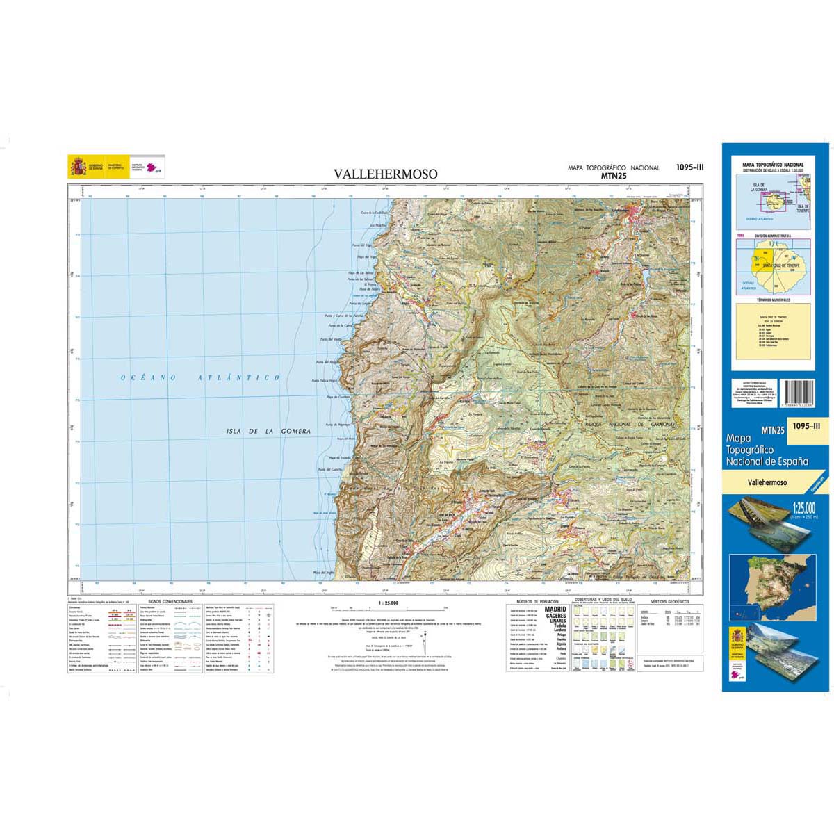 Online bestellen: Topografische kaart 1095-III Vallehermoso (La Gomera) | CNIG - Instituto Geográfico Nacional1