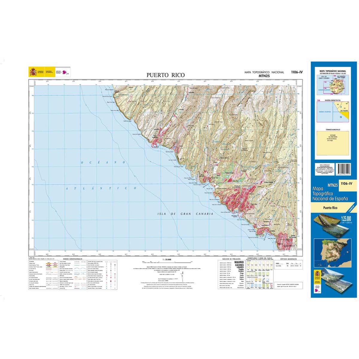 Online bestellen: Topografische kaart 1106-IV Puerto Rico (Gran Canaria) | CNIG - Instituto Geográfico Nacional1