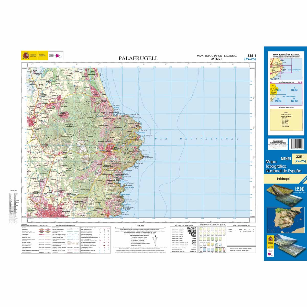 Online bestellen: Topografische kaart 335-I Palafrugell | CNIG - Instituto Geográfico Nacional1