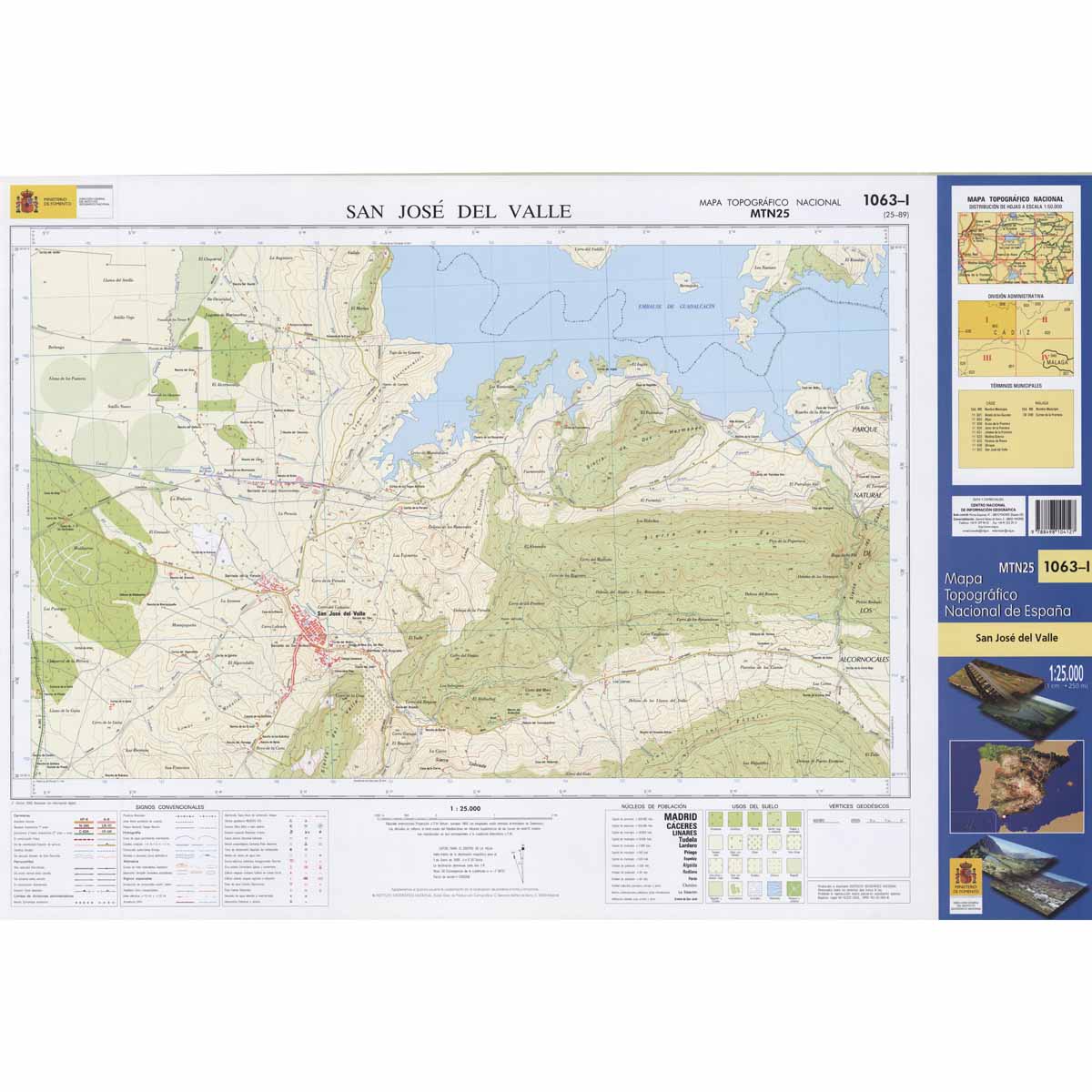 Online bestellen: Topografische kaart 1063-I San José del Valle | CNIG - Instituto Geográfico Nacional1