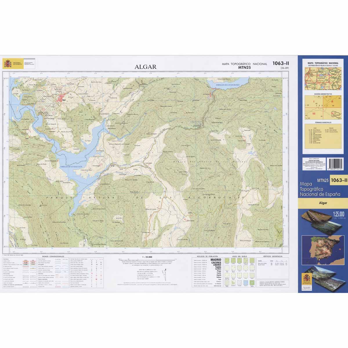 Online bestellen: Topografische kaart 1063-II Algar | CNIG - Instituto Geográfico Nacional1