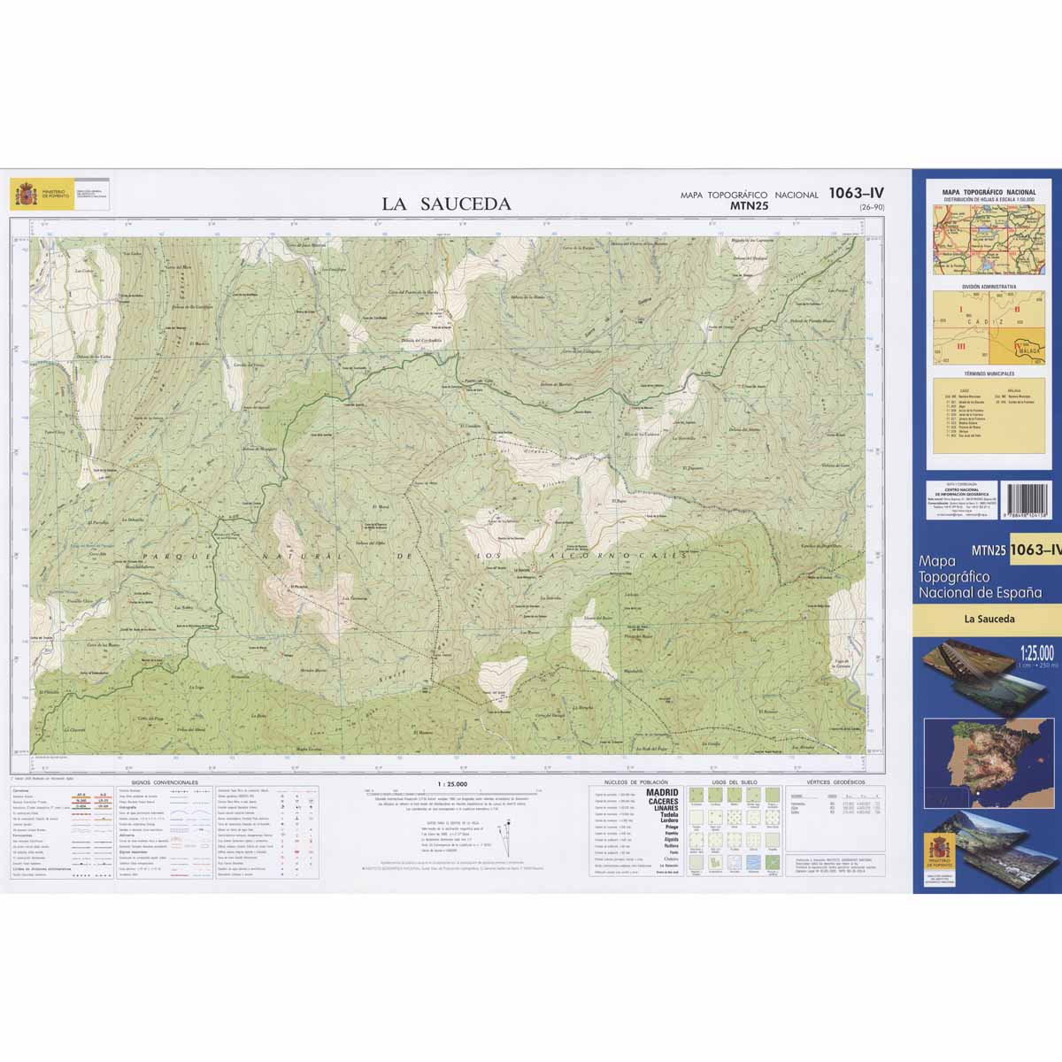 Online bestellen: Topografische kaart 1063-IV La Sauceda | CNIG - Instituto Geográfico Nacional1