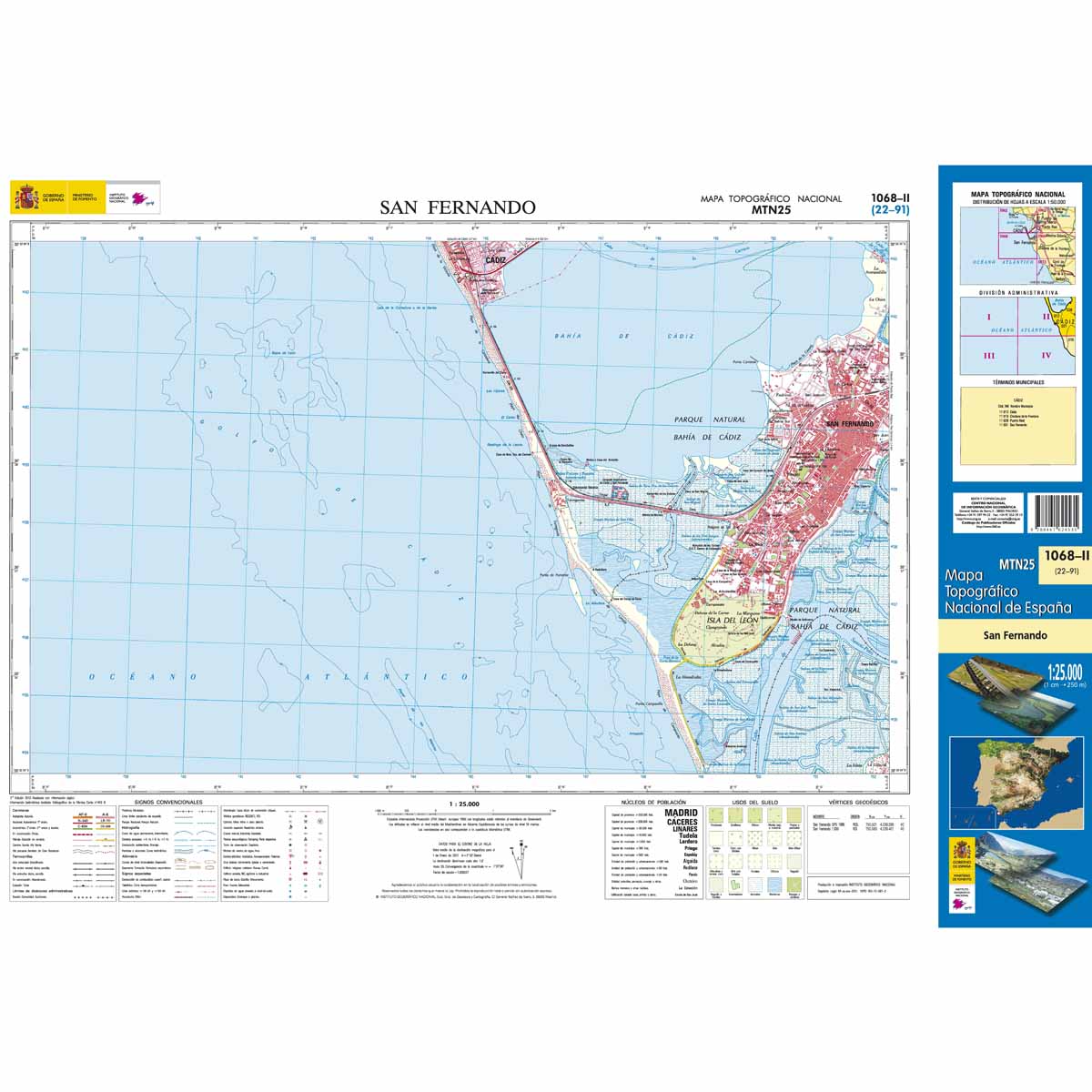 Online bestellen: Topografische kaart 1068-II San Fernando | CNIG - Instituto Geográfico Nacional1