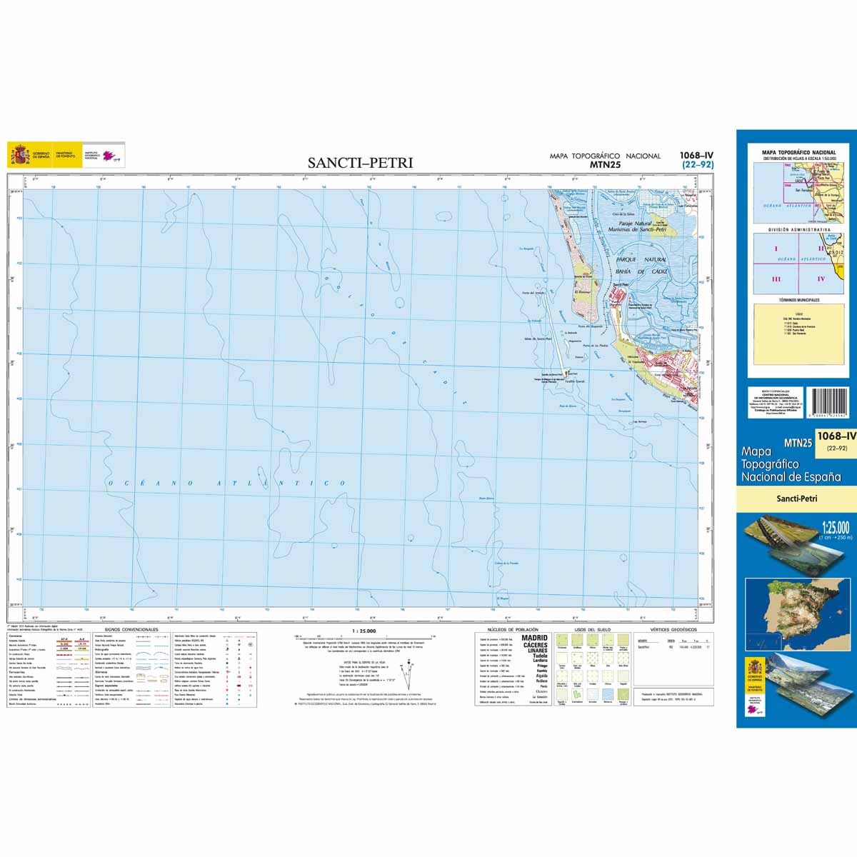 Online bestellen: Topografische kaart 1068-IV Sancti-Petri | CNIG - Instituto Geográfico Nacional1