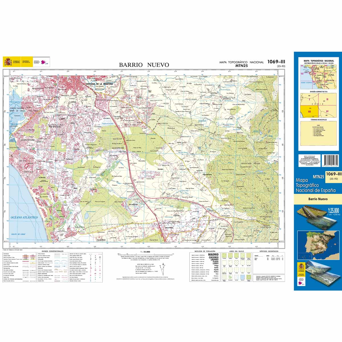 Online bestellen: Topografische kaart 1069-III Barrio Nuevo | CNIG - Instituto Geográfico Nacional1