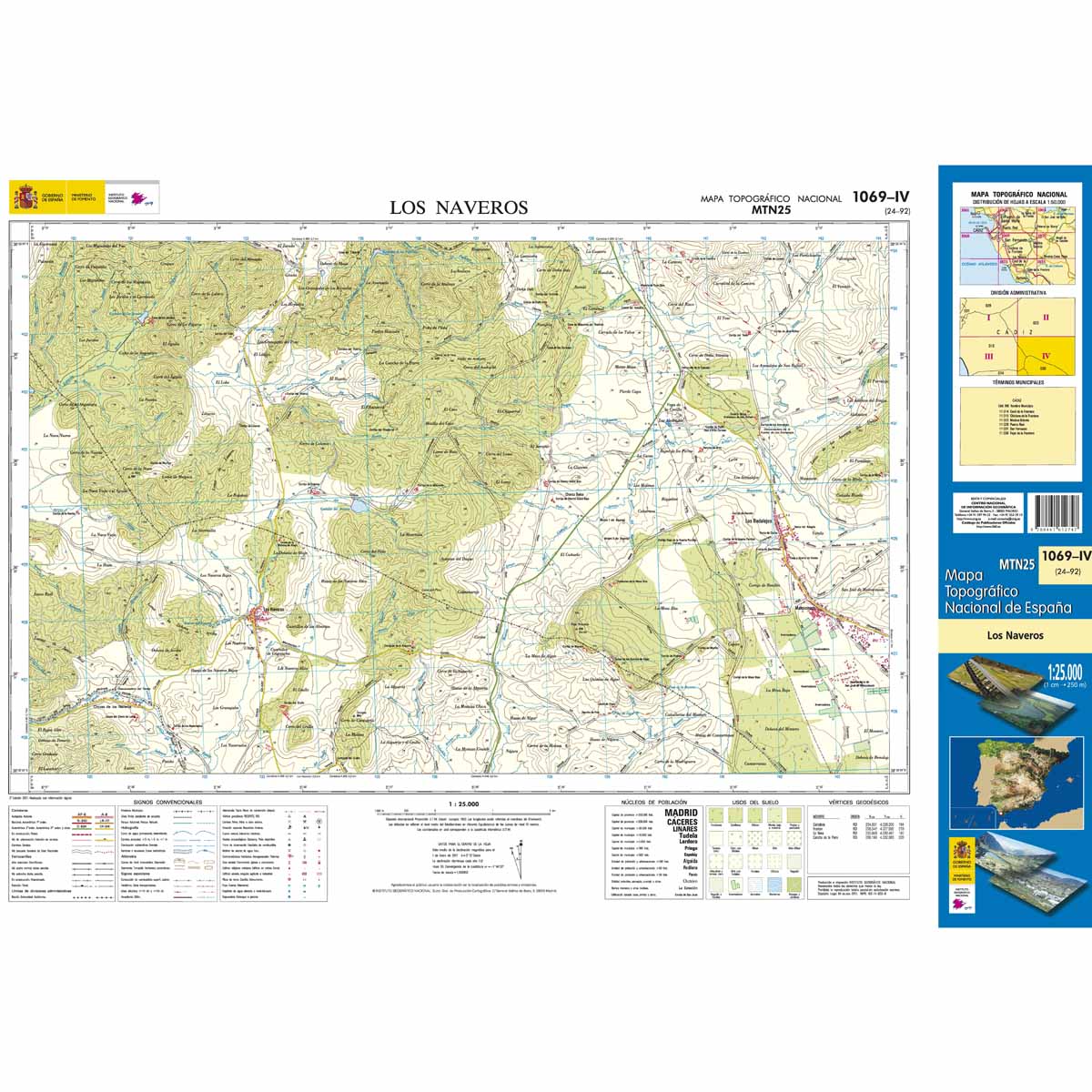 Online bestellen: Topografische kaart 1069-IV Los Naveros | CNIG - Instituto Geográfico Nacional1