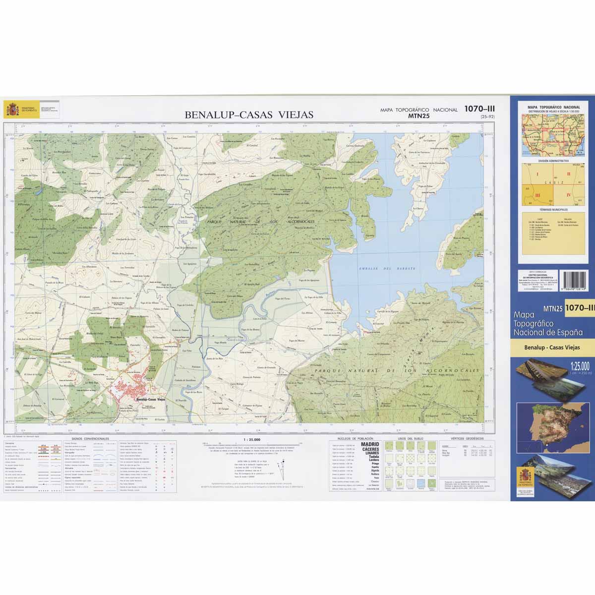 Online bestellen: Topografische kaart 1070-III Benalup-Casas Viejas | CNIG - Instituto Geográfico Nacional1