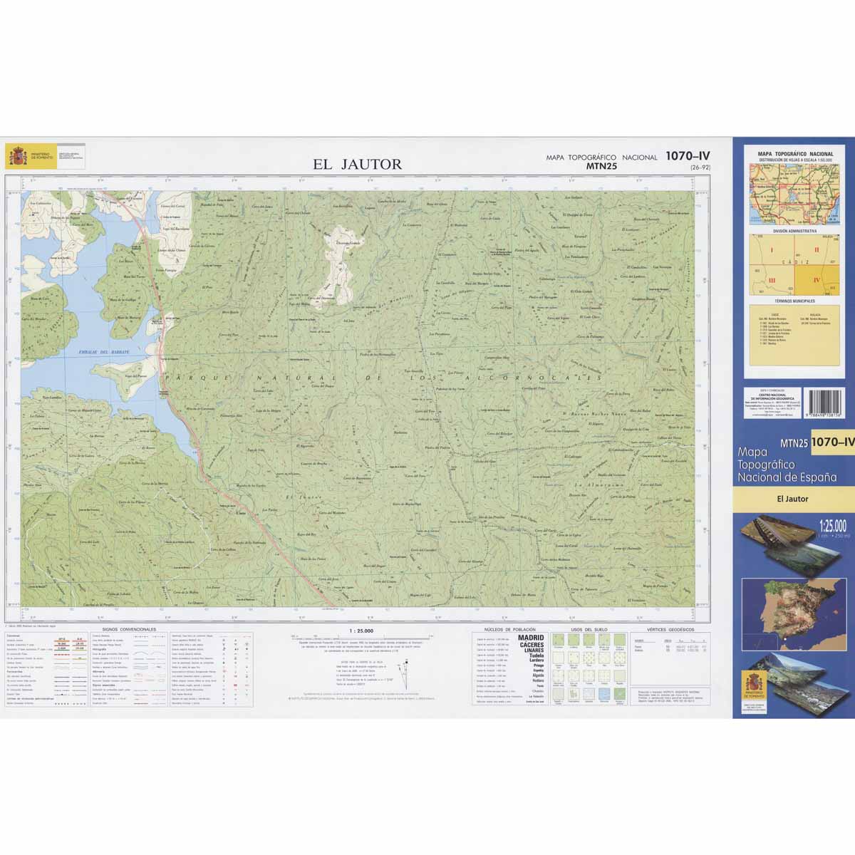 Online bestellen: Topografische kaart 1070-IV El Jautor | CNIG - Instituto Geográfico Nacional1