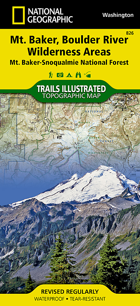 Online bestellen: Wandelkaart 826 Topographic Map Guide Mount Baker & Boulder River Wilderness /WA | National Geographic