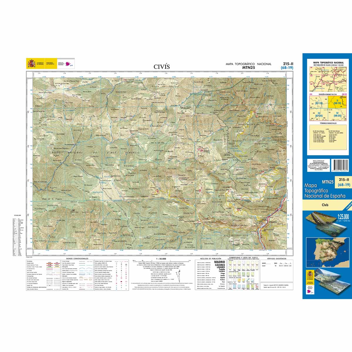 Online bestellen: Topografische kaart 215-II Civís | CNIG - Instituto Geográfico Nacional1