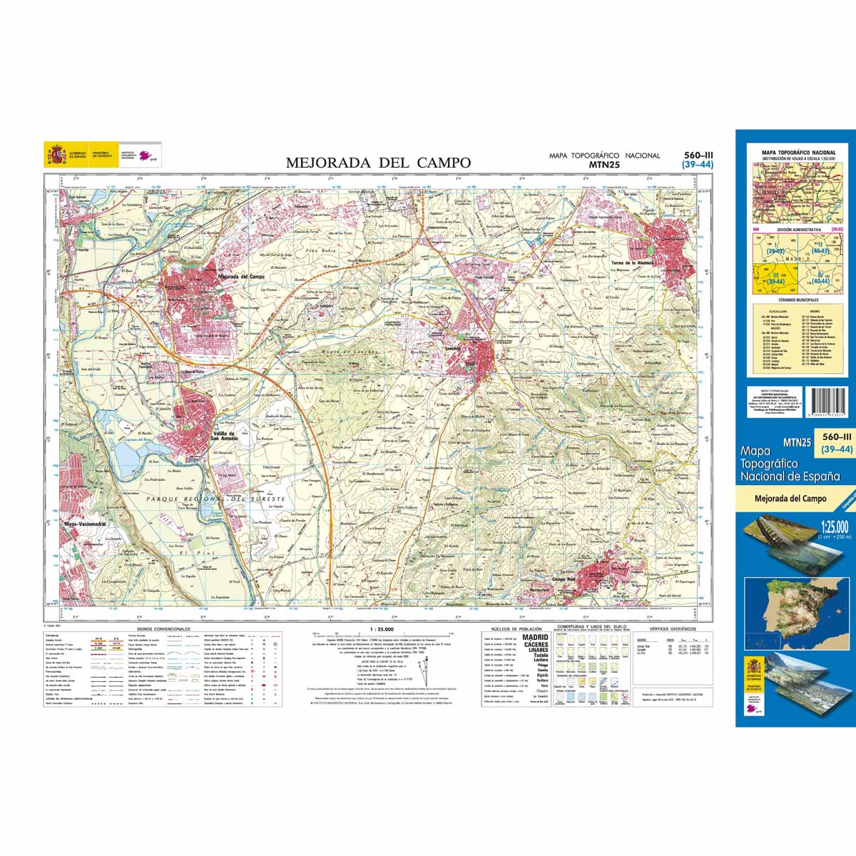 Online bestellen: Topografische kaart 560-III Mejorada del Campo | CNIG - Instituto Geográfico Nacional1