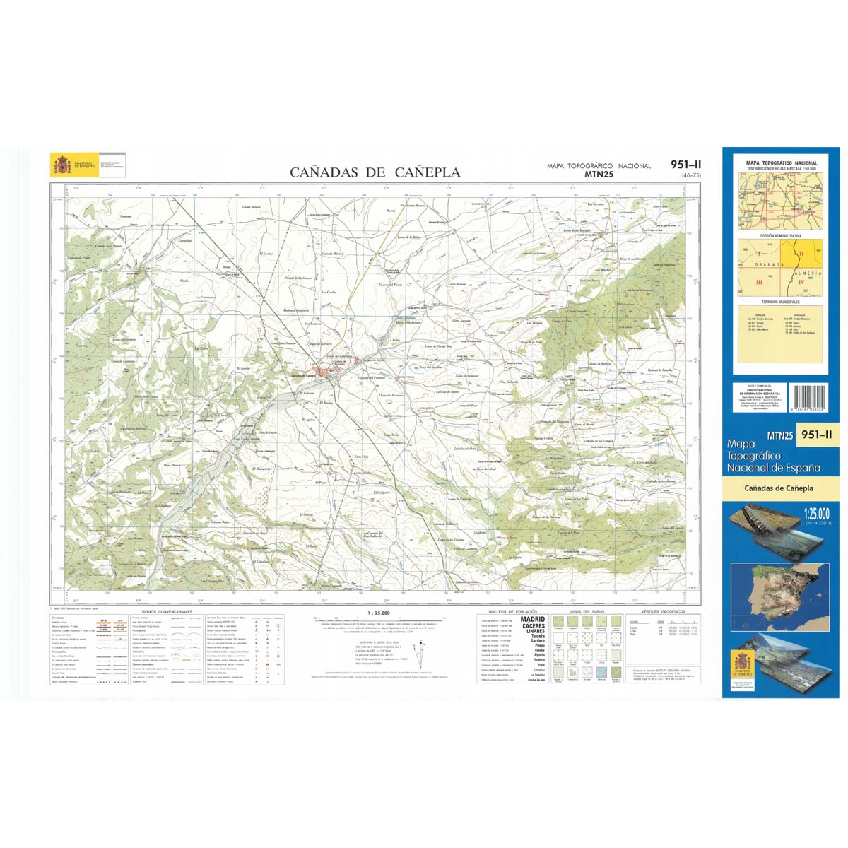 Online bestellen: Topografische kaart 951-II Cañadas de Cañepla | CNIG - Instituto Geográfico Nacional1