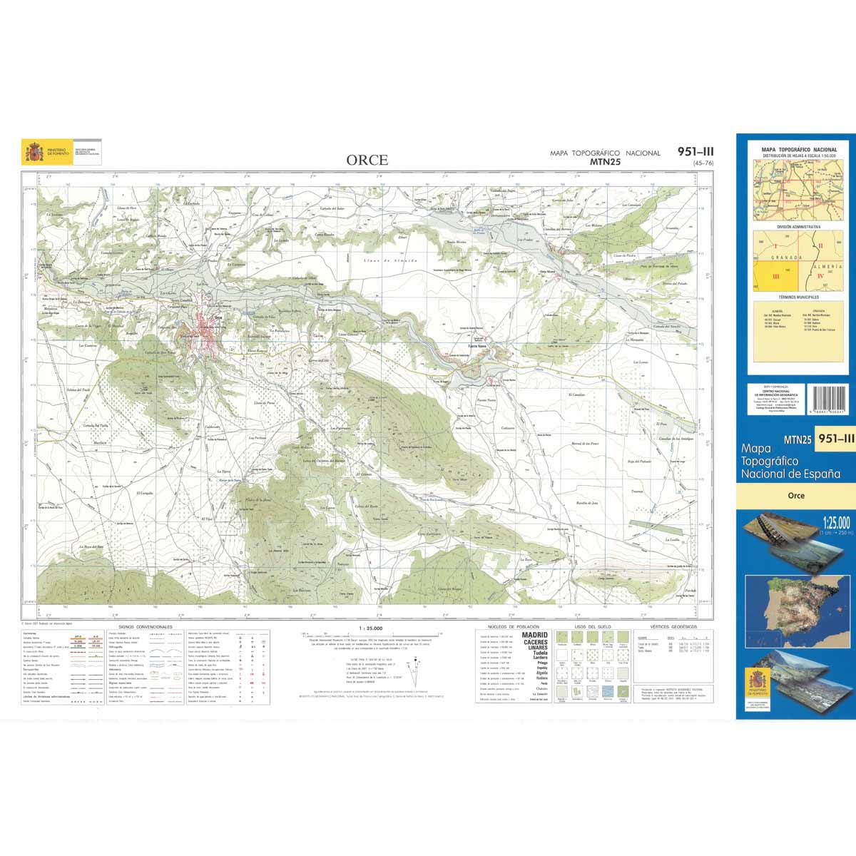 Online bestellen: Topografische kaart 951-III Orce | CNIG - Instituto Geográfico Nacional1