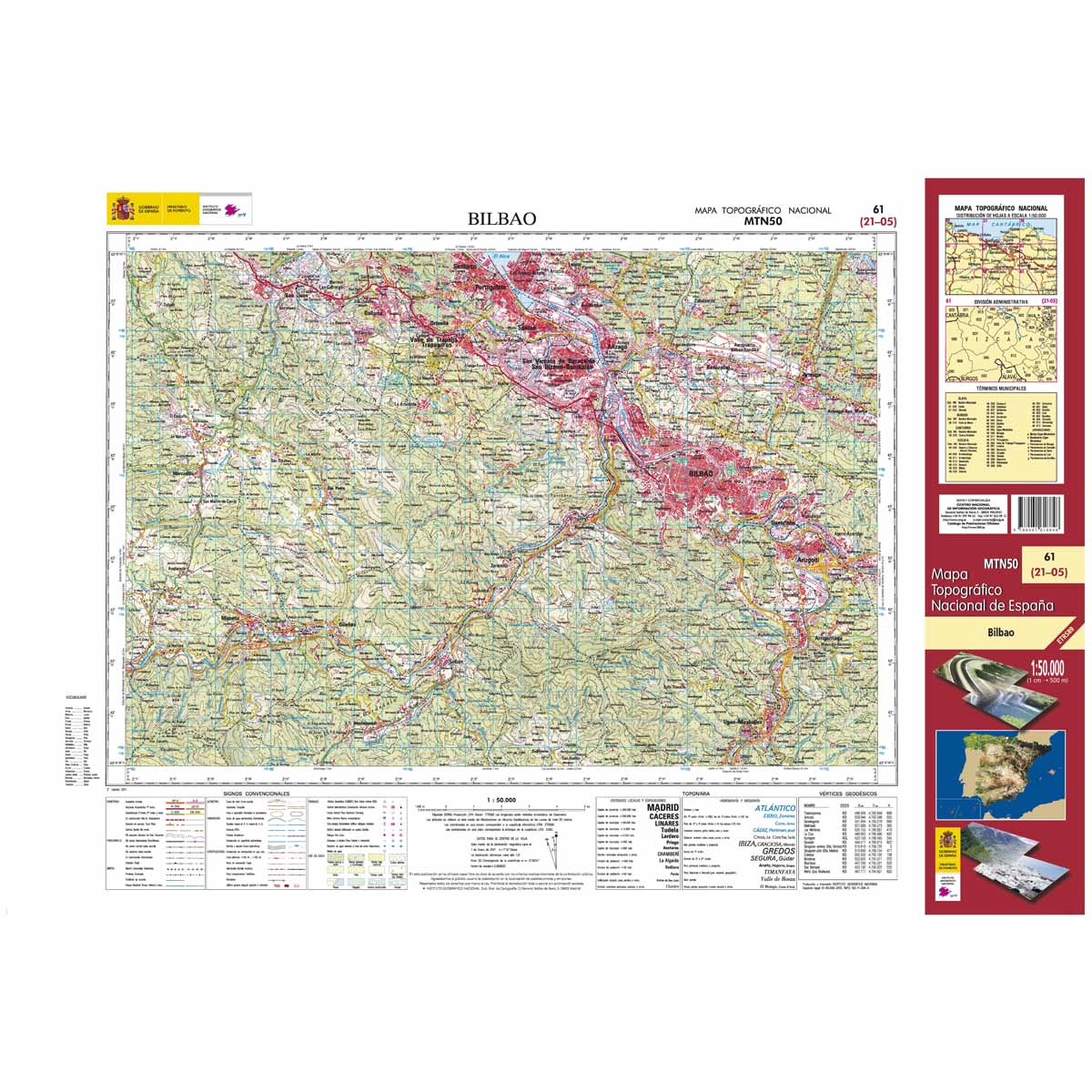 Online bestellen: Topografische kaart 61 MT50 Bilbao | CNIG - Instituto Geográfico Nacional1