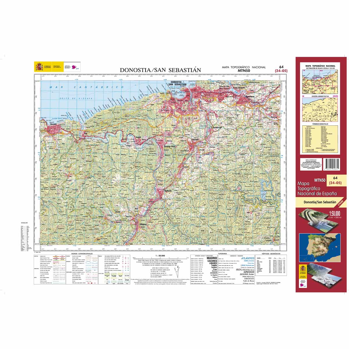 Online bestellen: Topografische kaart 64 MT50 Donostia/San Sebastián | CNIG - Instituto Geográfico Nacional1