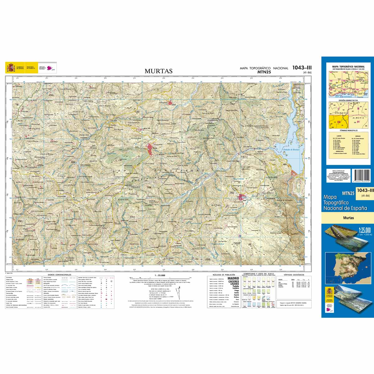 Online bestellen: Topografische kaart 1043-III Murtas | CNIG - Instituto Geográfico Nacional1