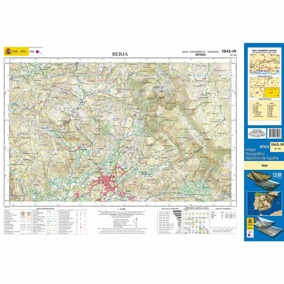 Online bestellen: Topografische kaart 1043-IV Berja | CNIG - Instituto Geográfico Nacional1