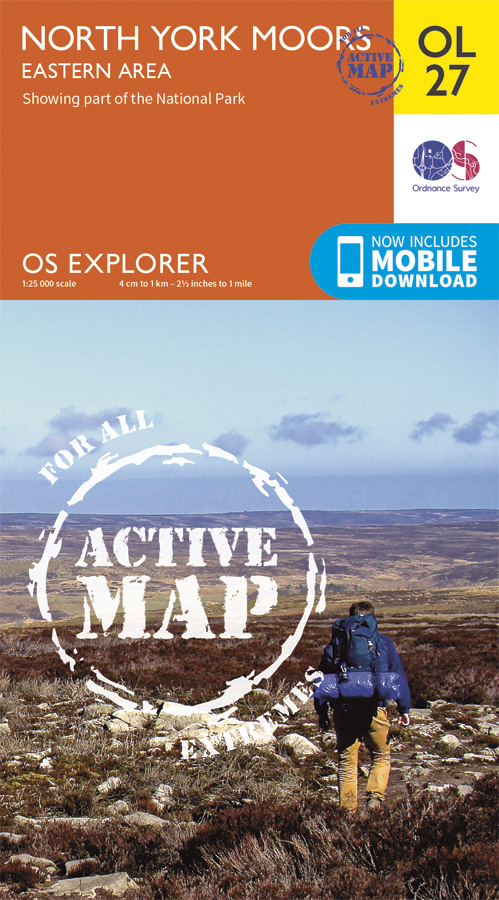 Online bestellen: Wandelkaart - Topografische kaart 27 OS Explorer Map | Active North York Moors / Eastern area | Ordnance Survey