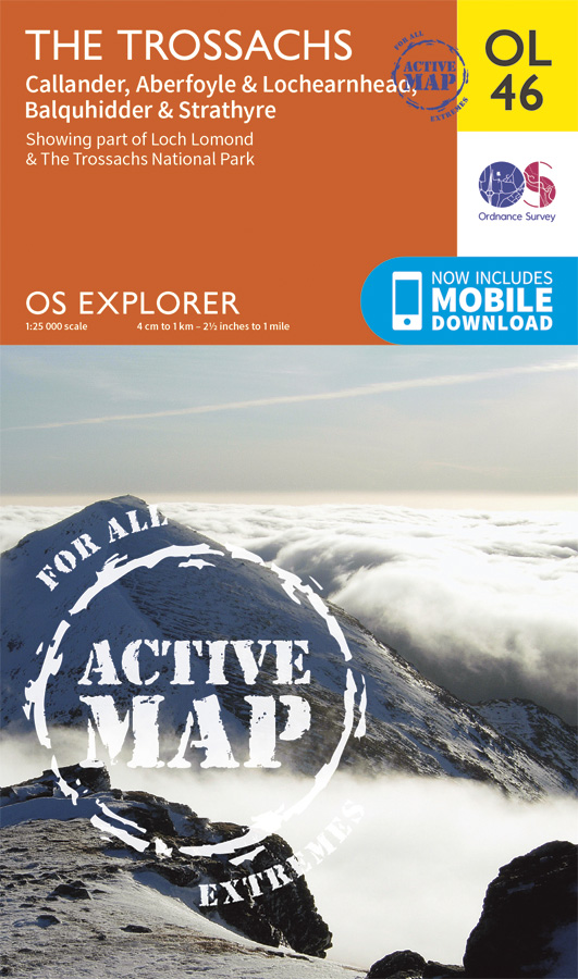 Online bestellen: Wandelkaart - Topografische kaart 46 OS Explorer Map | Active Trossachs / Callander / Aberfoyle | Ordnance Survey