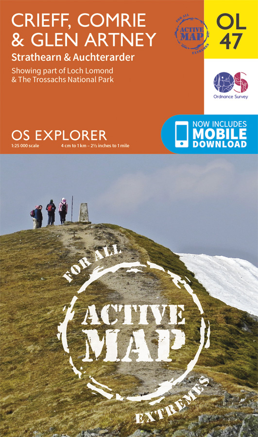 Online bestellen: Wandelkaart - Topografische kaart 47 OS Explorer Map | Active Crieff / Comrie / Glen Artney | Ordnance Survey