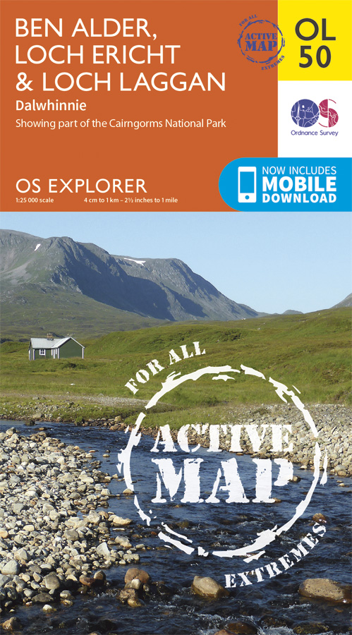 Online bestellen: Wandelkaart - Topografische kaart 50 OS Explorer Map | Active Ben Alder / Loch Ericht / Loch Laggan | Ordnance Survey