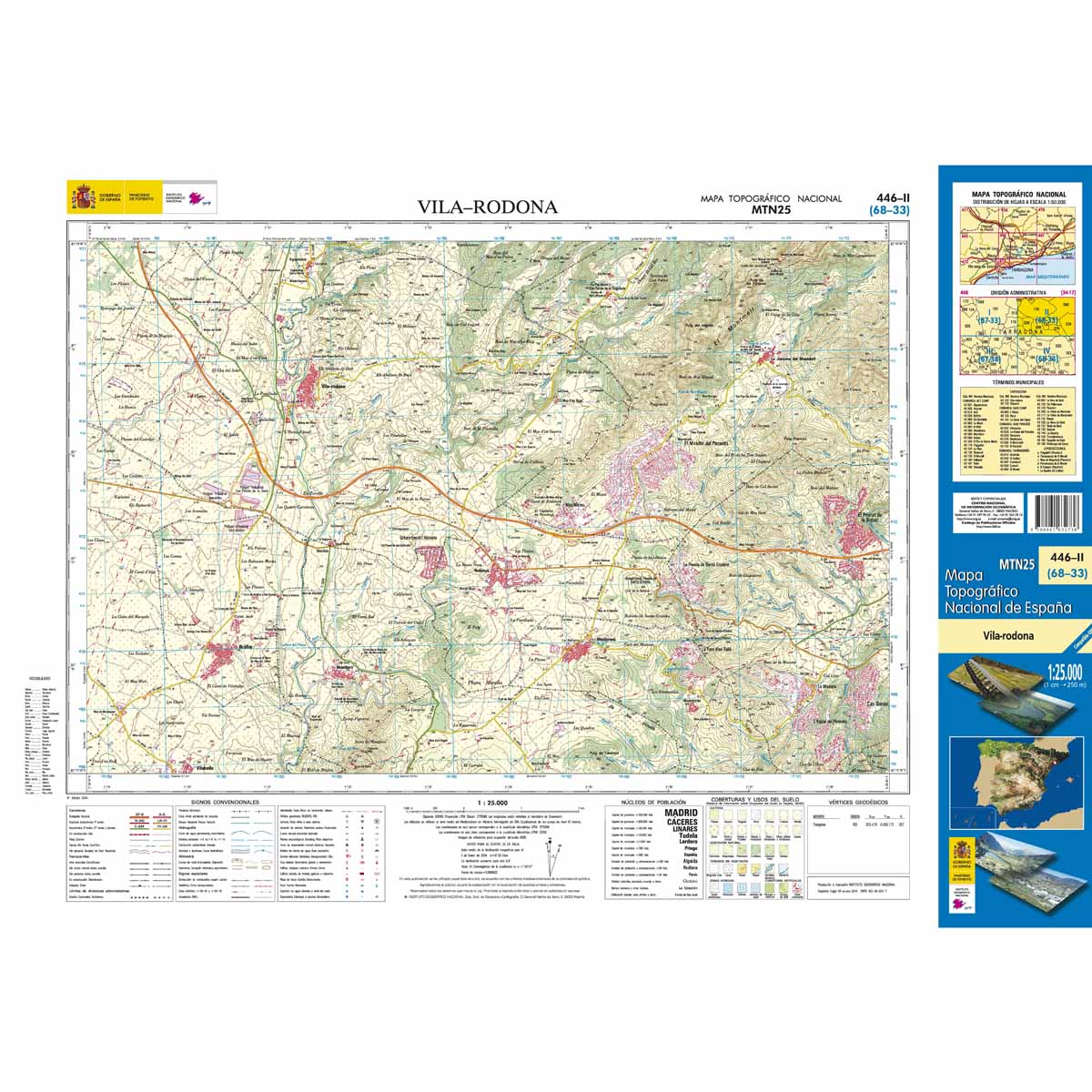 Online bestellen: Topografische kaart 446-II Vila-Rodona | CNIG - Instituto Geográfico Nacional1