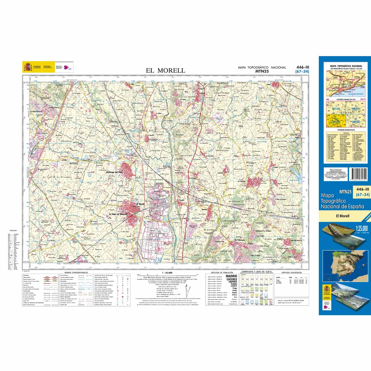 Online bestellen: Topografische kaart 446-III El Morell | CNIG - Instituto Geográfico Nacional1