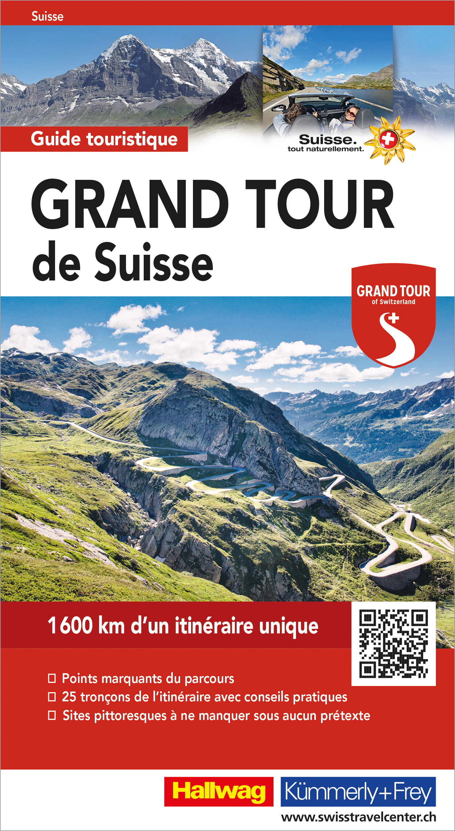 Online bestellen: Reisgids Grand Tour de Suisse Guide touristique FR | Hallwag