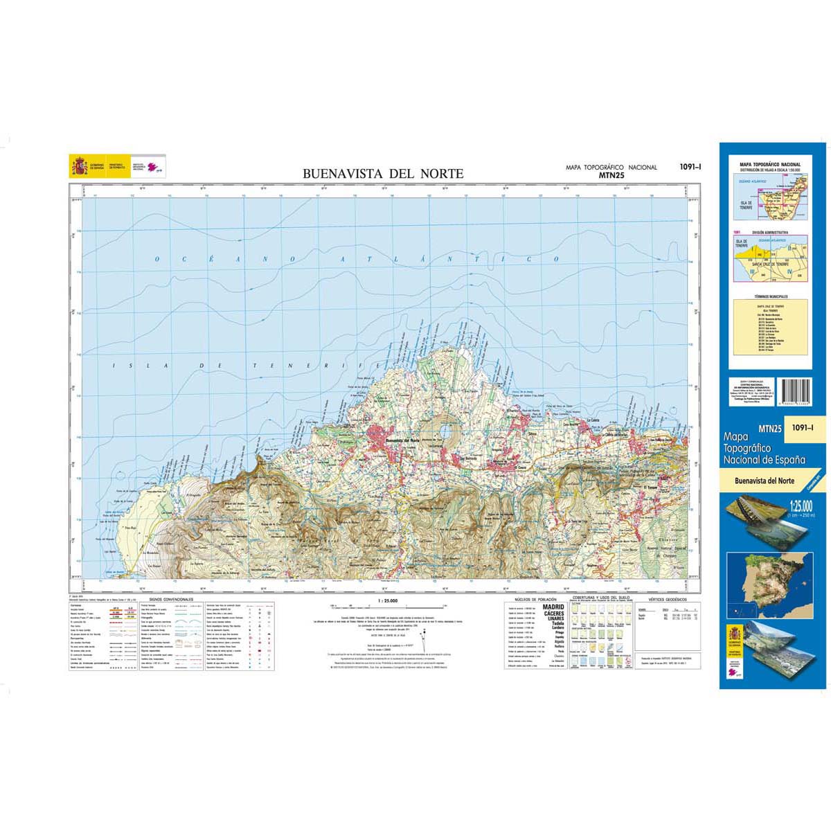 Online bestellen: Topografische kaart 1091-I Buenavista del Norte (Tenerife) | CNIG - Instituto Geográfico Nacional1