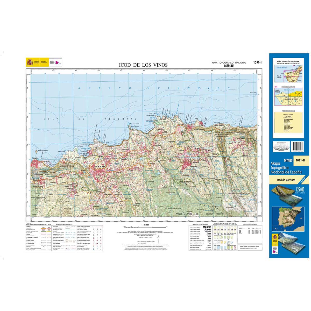 Online bestellen: Topografische kaart 1091-II Icod de los Vinos (Tenerife) | CNIG - Instituto Geográfico Nacional1