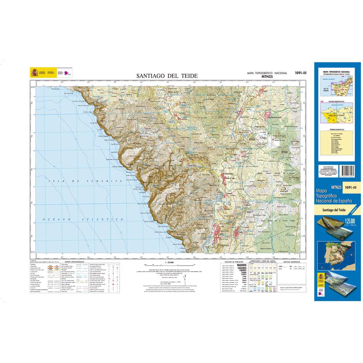 Online bestellen: Topografische kaart 1091-III Santiago del Teide (Tenerife) | CNIG - Instituto Geográfico Nacional1