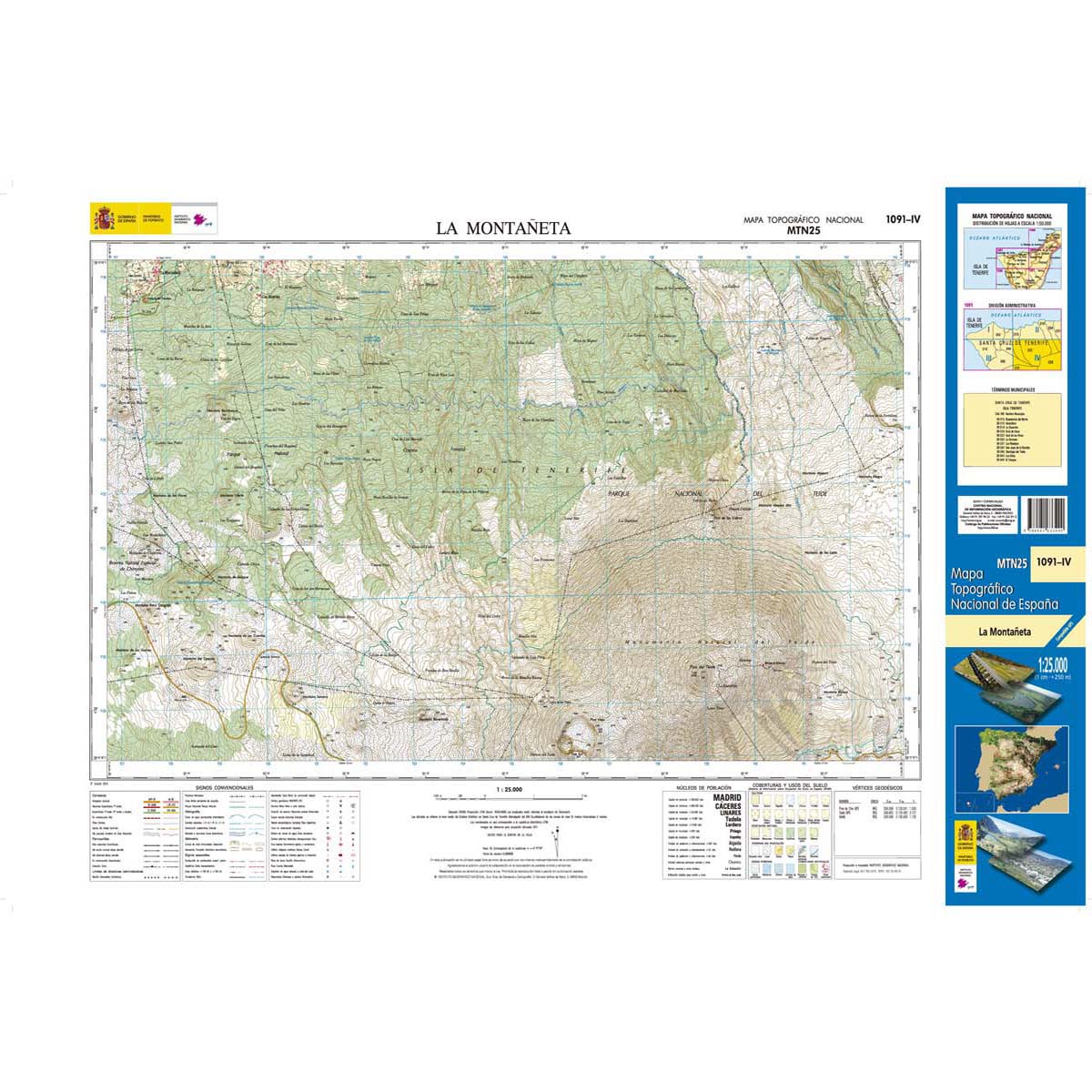 Online bestellen: Topografische kaart 1091-IV La Montañeta (Tenerife) | CNIG - Instituto Geográfico Nacional1