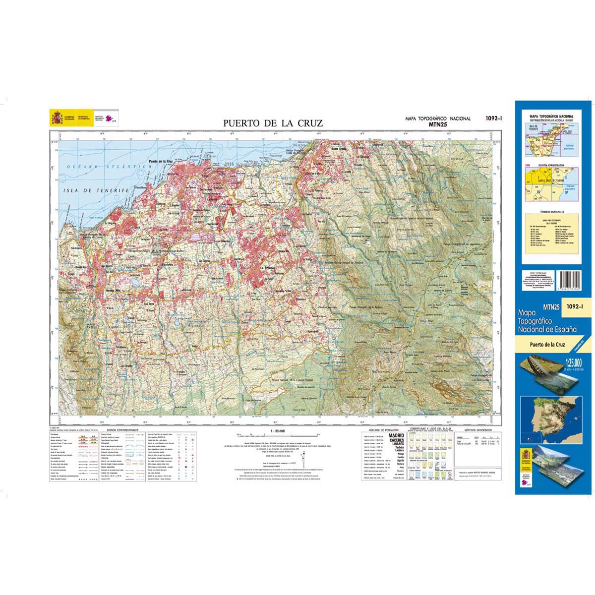 Online bestellen: Topografische kaart 1092-I Puerto de la Cruz (Tenerife) | CNIG - Instituto Geográfico Nacional1