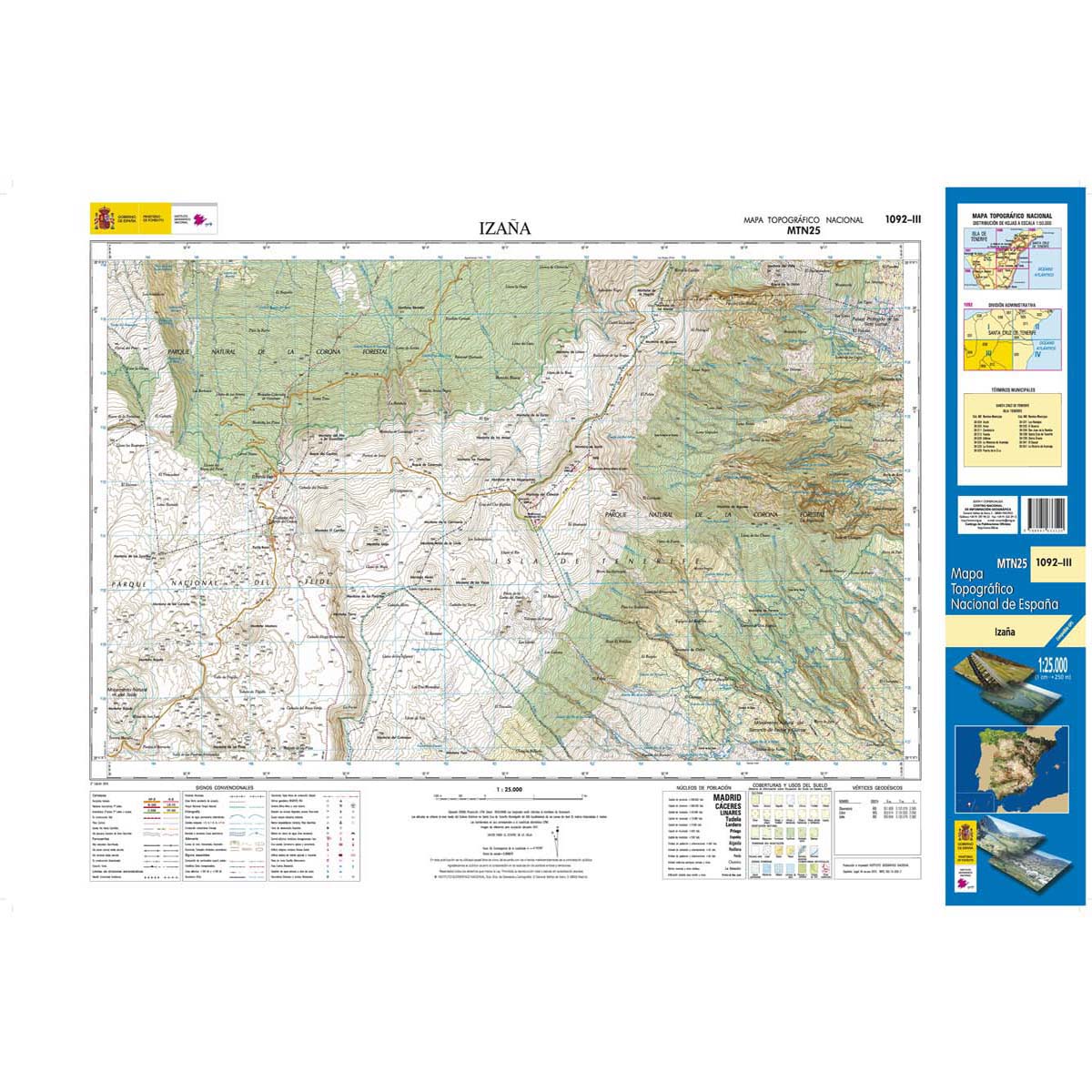 Online bestellen: Topografische kaart 1092-III Izaña (Tenerife) | CNIG - Instituto Geográfico Nacional1