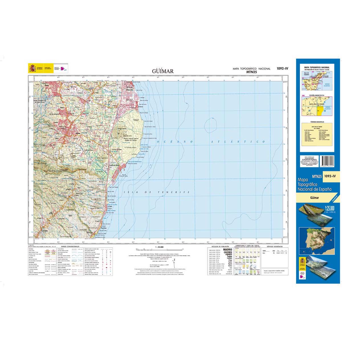 Online bestellen: Topografische kaart 1092-IV Güímar (Tenerife) | CNIG - Instituto Geográfico Nacional1