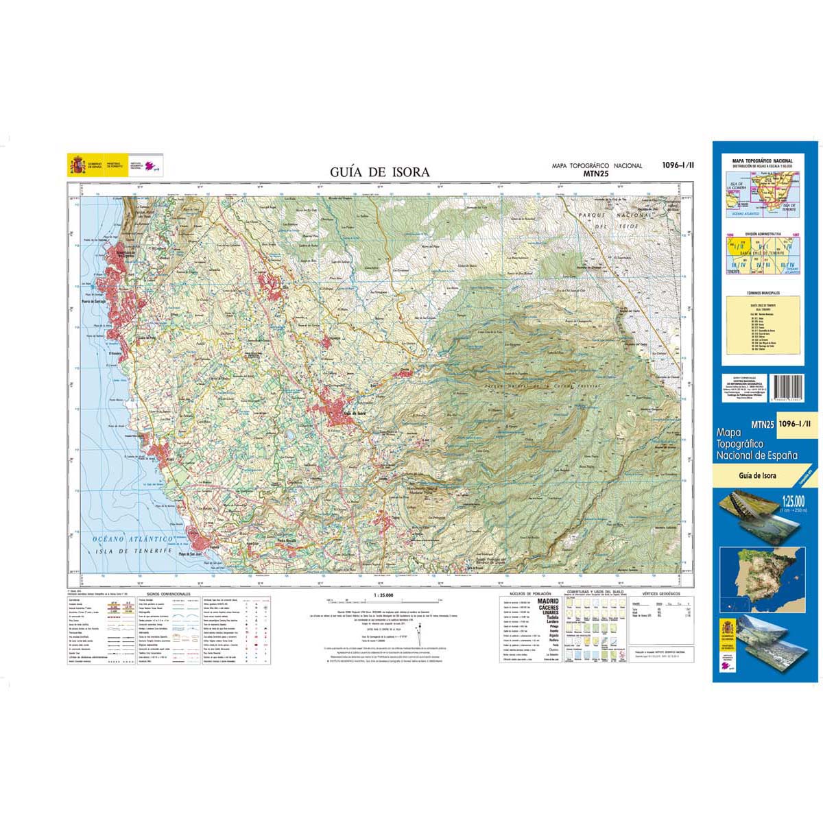 Online bestellen: Topografische kaart 1096-I/II Guía de Isora (Tenerife) | CNIG - Instituto Geográfico Nacional1