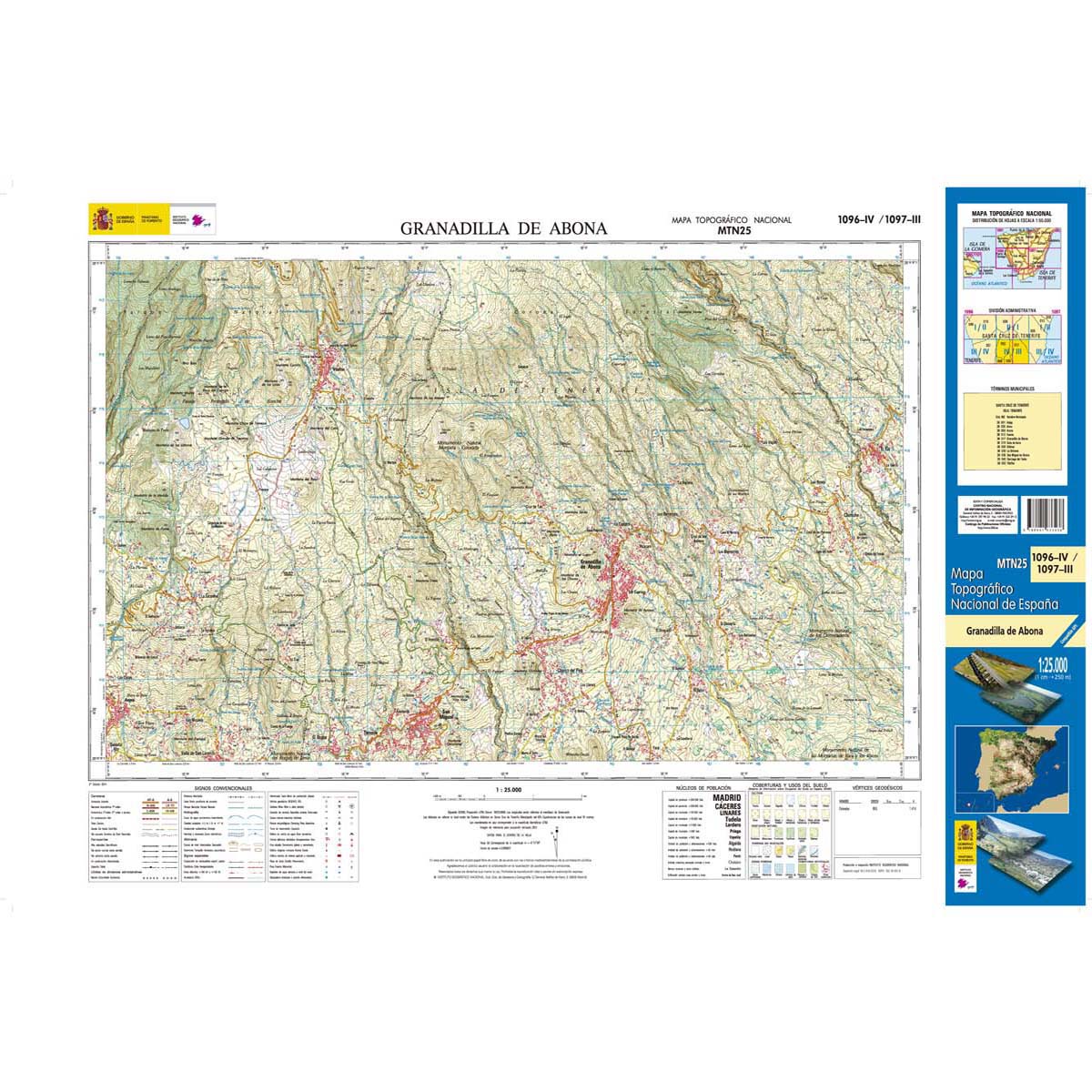 Online bestellen: Topografische kaart 1096-IV/1097-III Granadilla de Abona (Tenerife) | CNIG - Instituto Geográfico Nacional1