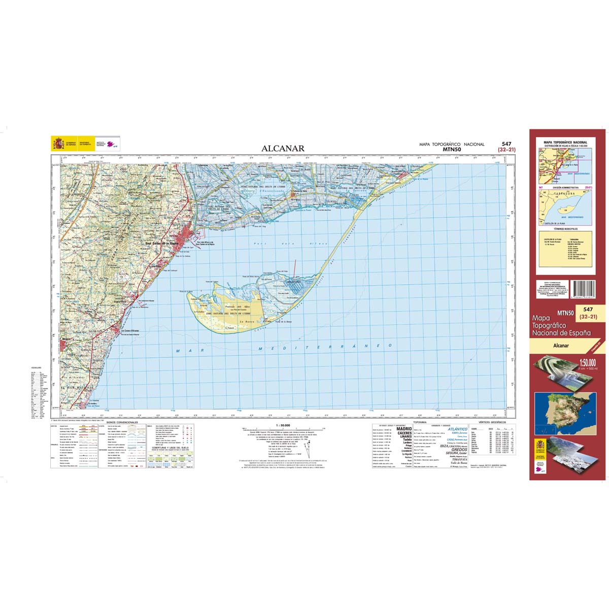 Online bestellen: Topografische kaart 547 MT50 Alcanar | CNIG - Instituto Geográfico Nacional1