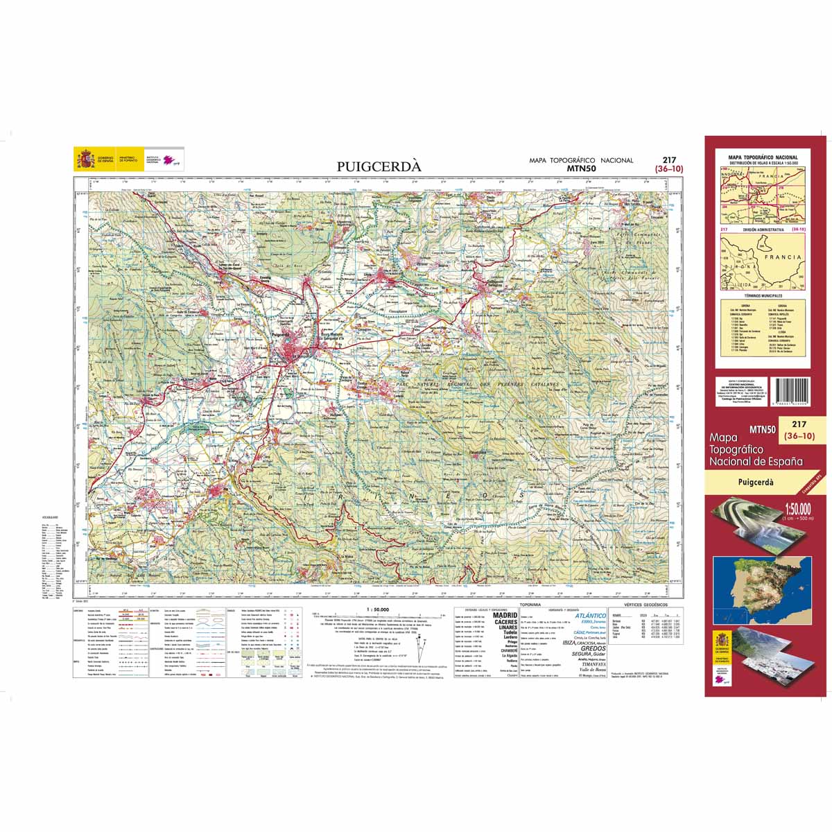 Online bestellen: Topografische kaart 217 MT50 Puigcerdá | CNIG - Instituto Geográfico Nacional1