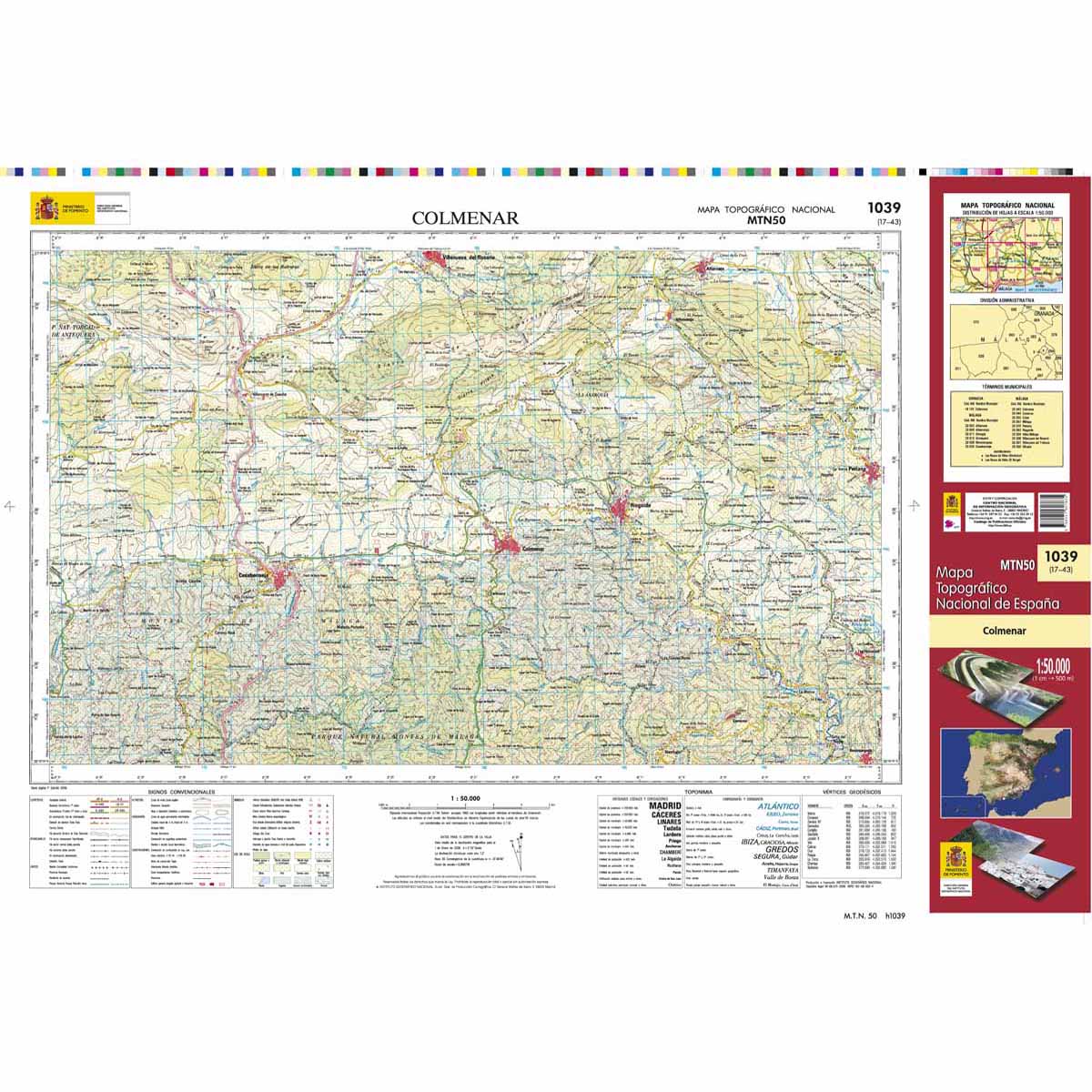 Online bestellen: Topografische kaart 1039 MT50 Colmenar | CNIG - Instituto Geográfico Nacional1