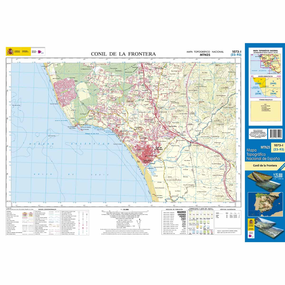 Online bestellen: Topografische kaart 1073-I Conil de la Frontera | CNIG - Instituto Geográfico Nacional1