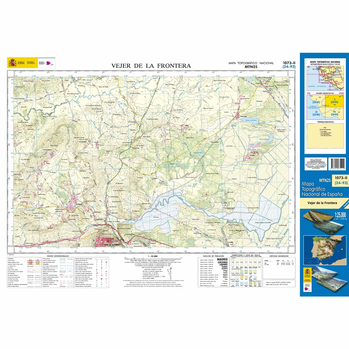 Online bestellen: Topografische kaart 1073-II Vejer de la Frontera | CNIG - Instituto Geográfico Nacional1