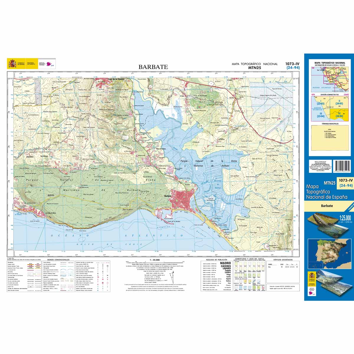 Online bestellen: Topografische kaart 1073-IV Barbate | CNIG - Instituto Geográfico Nacional1