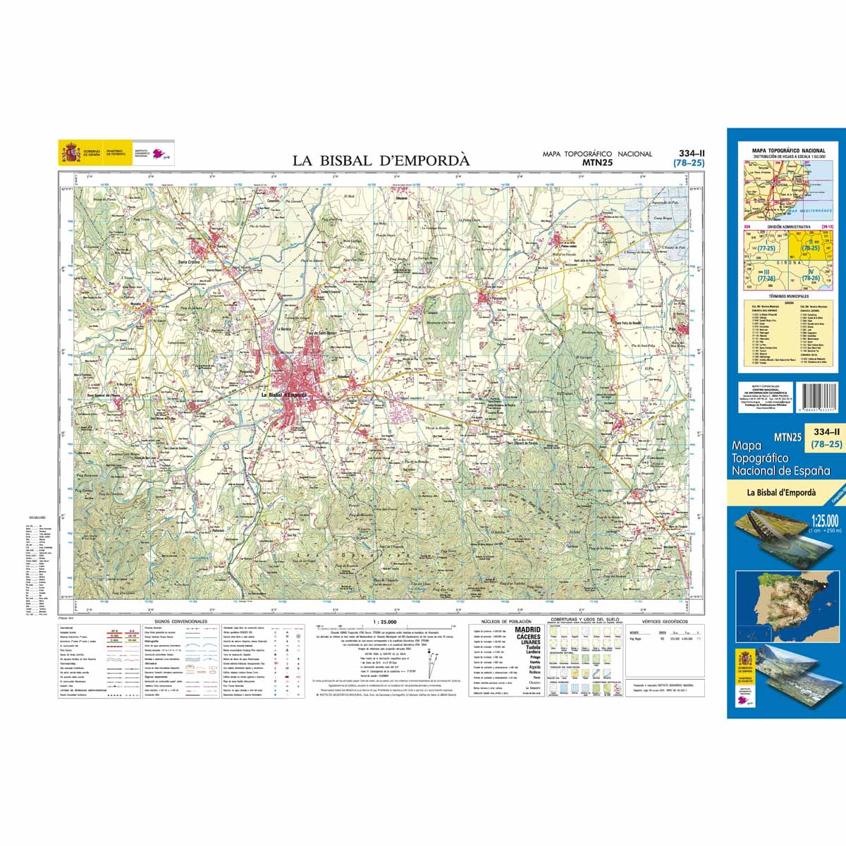 Online bestellen: Topografische kaart 334-II La Bisbal d'Emordà | CNIG - Instituto Geográfico Nacional1